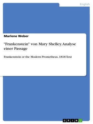 cover image of "Frankenstein" von Mary Shelley. Analyse einer Passage